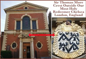 Sir Thomas More Crest Outside Our Most Holy Redeemer Chelsea London, England