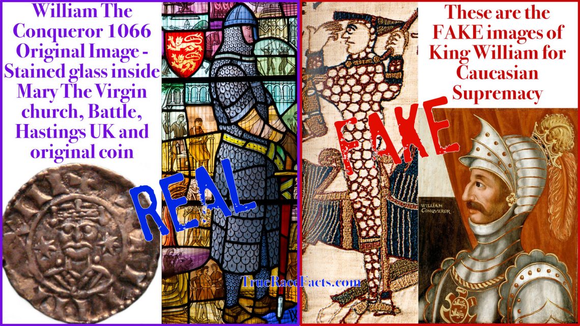 Fake and Real William the Conqueror stained glass window