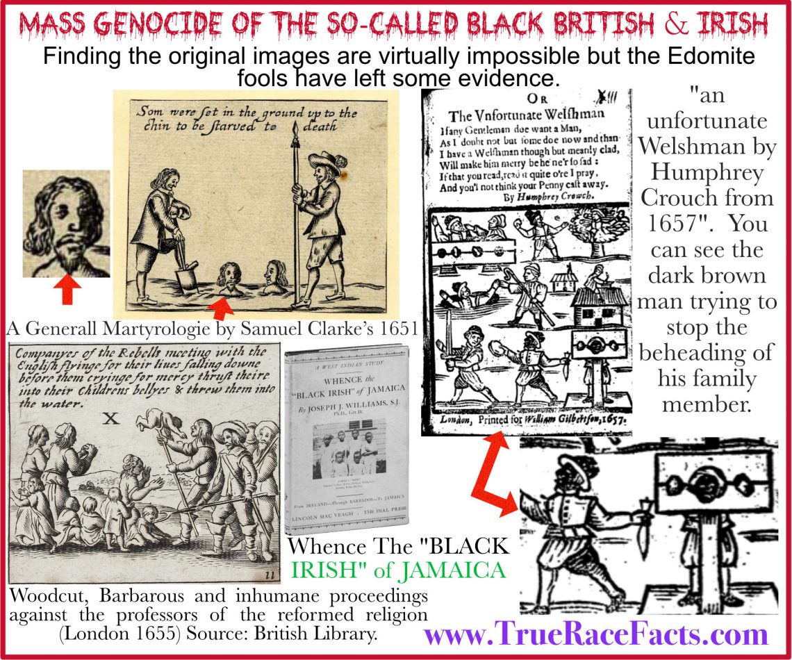 Mass Genocide of the ancient black English, Irish and Scottish by Oliver Cromwell and the Jewish