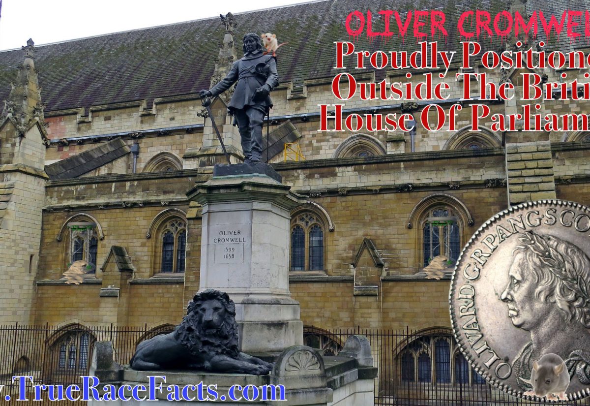 Corrupt Oliver Cromwell Monument Outside House Of Commons