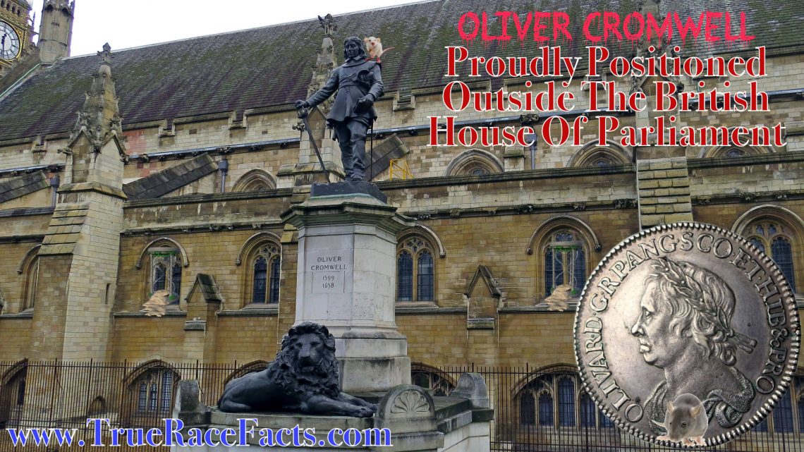 Corrupt Oliver Cromwell Monument Outside House Of Commons