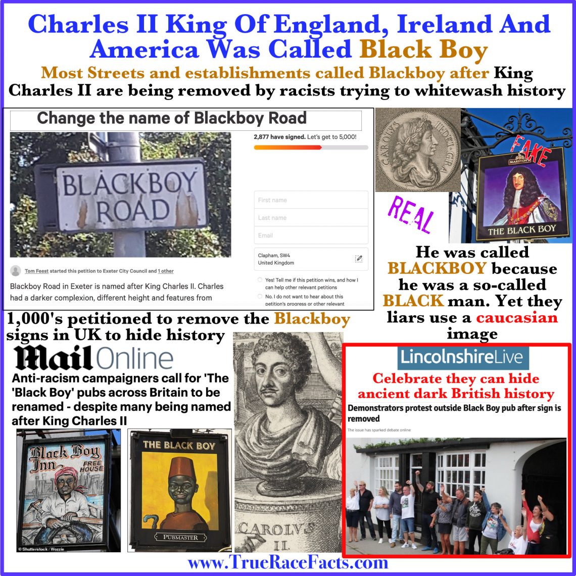 Charles II King Of England, Ireland And America Was Called Black Boy