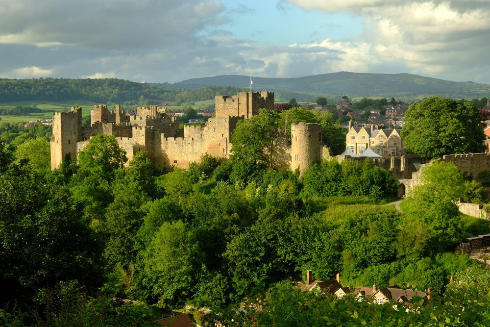 Edmund owned property in Ludlow, England. The above photo is of Ludlow Castle is a ruined medieval fortification in the town of the same name in the English county of Shropshire, standing on a promontory overlooking the River Teme. The castle was probably founded by Walter de Lacy after the Norman conquest and was one of the first stone castles to be built in England.