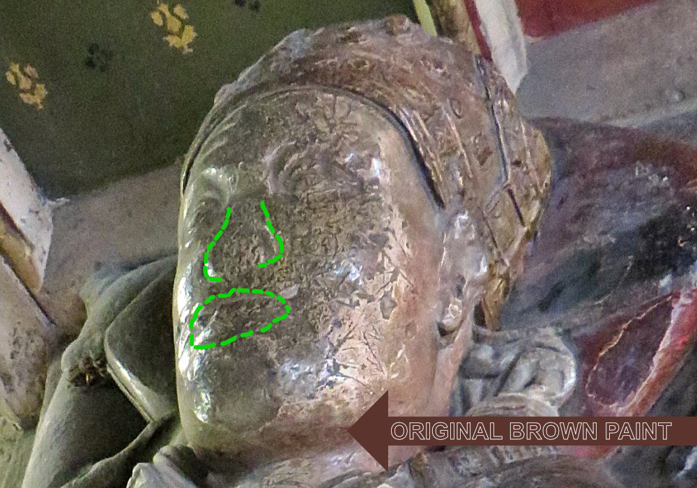 Up close outline of Bishop James Goldwell nose and lips d.1499 image by jmc4 - Church Explorer
